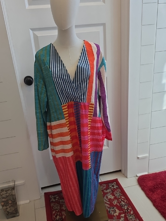 ShallWe Dresses & Skirts - Multi-Color Striped V-Neck Women’s Dress